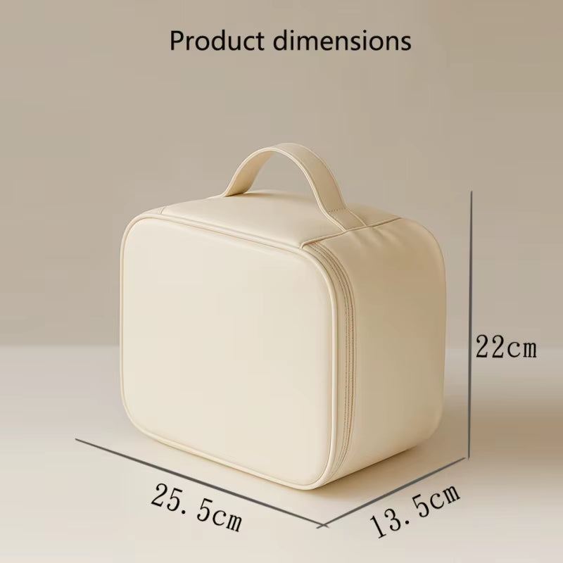 MKW7423 Large Makeup Bag with LED Mirror Women Travel Cosmetic Toiletry Bag PU Leather Portable Organizer Case with Handle